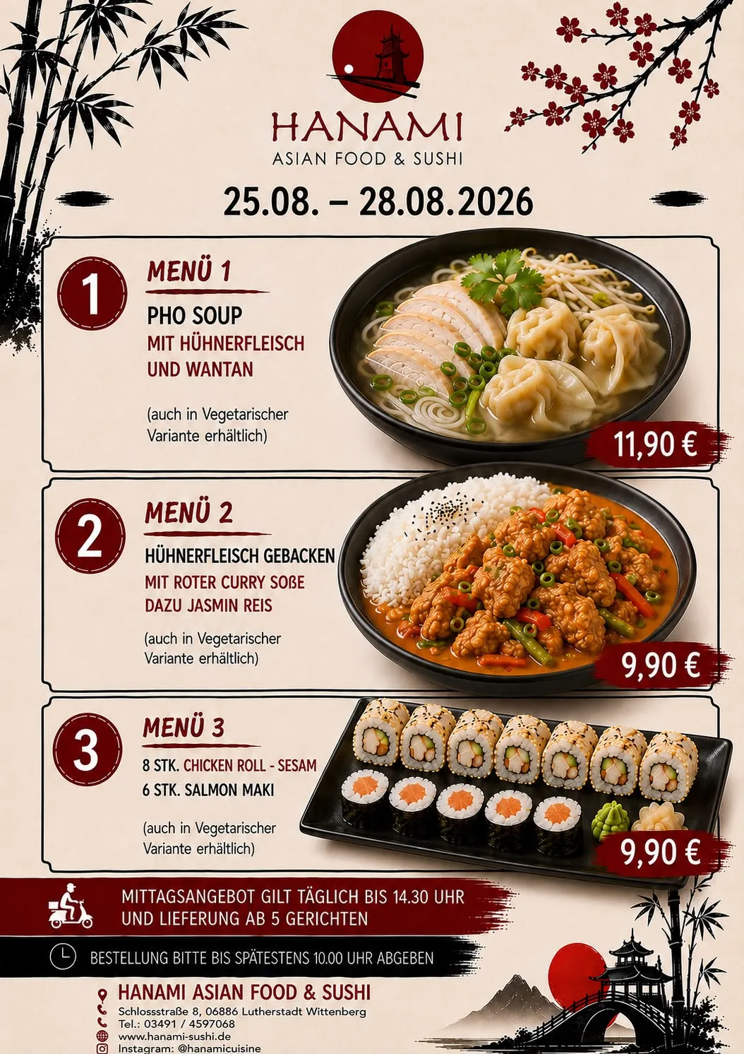 Hanami Asia Food & Sushi - Menü für Firmenkunden